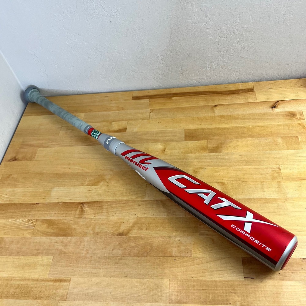 Marucci Baseball Bat CATX Composite Youth 31/23 Silver Red MSBCCPX8 -8 USSSA